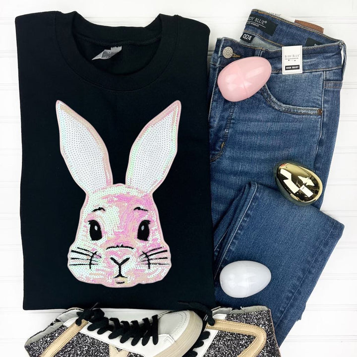 Womens - PREORDER: Bunny Sequin Patch Sweatshirt In Five Options