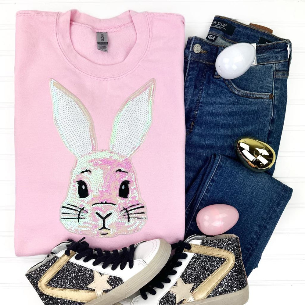 Womens - PREORDER: Bunny Sequin Patch Sweatshirt In Five Options