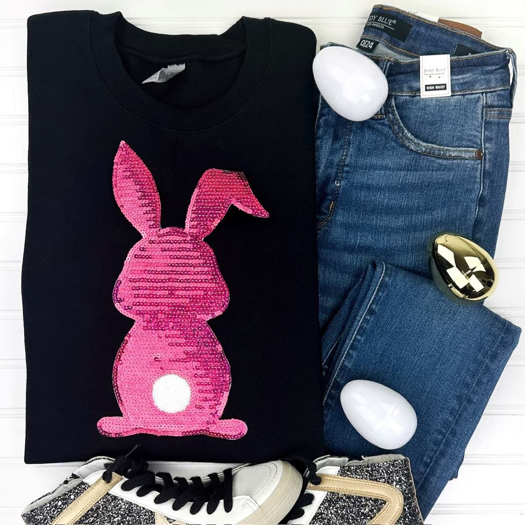 Womens - PREORDER: Bunny Sequin Patch Sweatshirt In Five Options