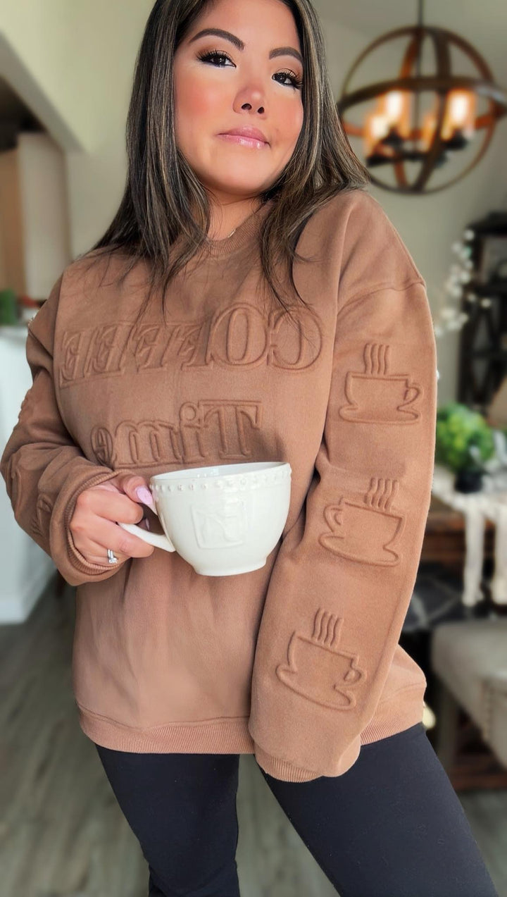 Womens - PREORDER: Coffee Embossed Sweatshirt