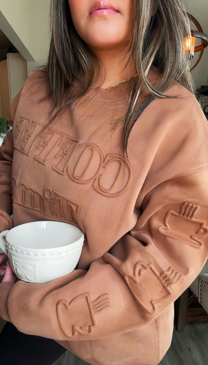 Womens - PREORDER: Coffee Embossed Sweatshirt