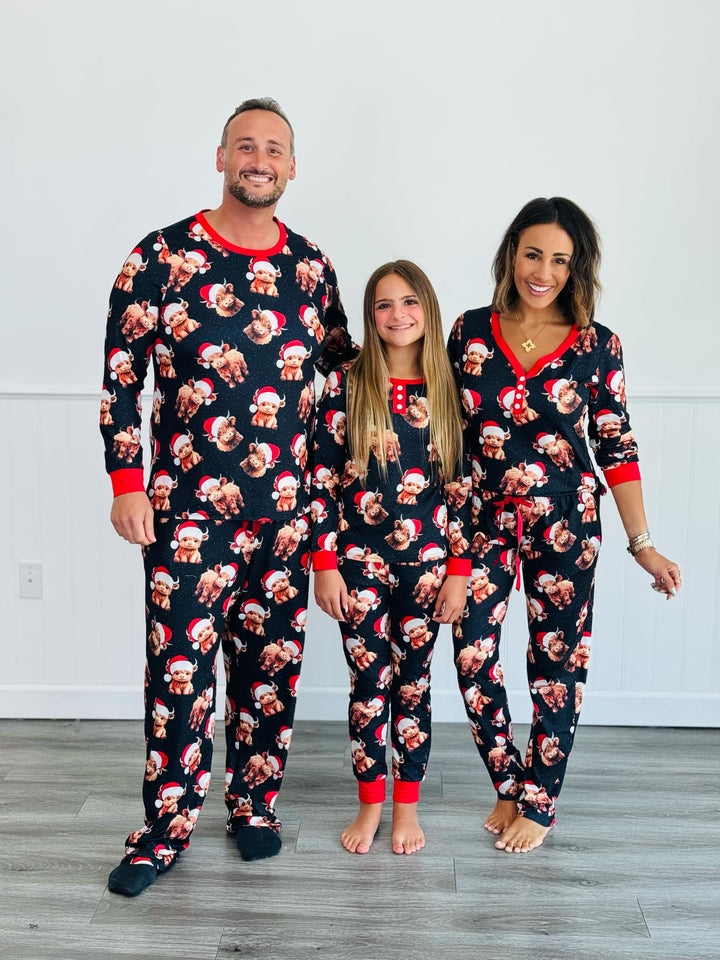 Womens - PREORDER: Matching Family Christmas Pajamas In Santa Cow