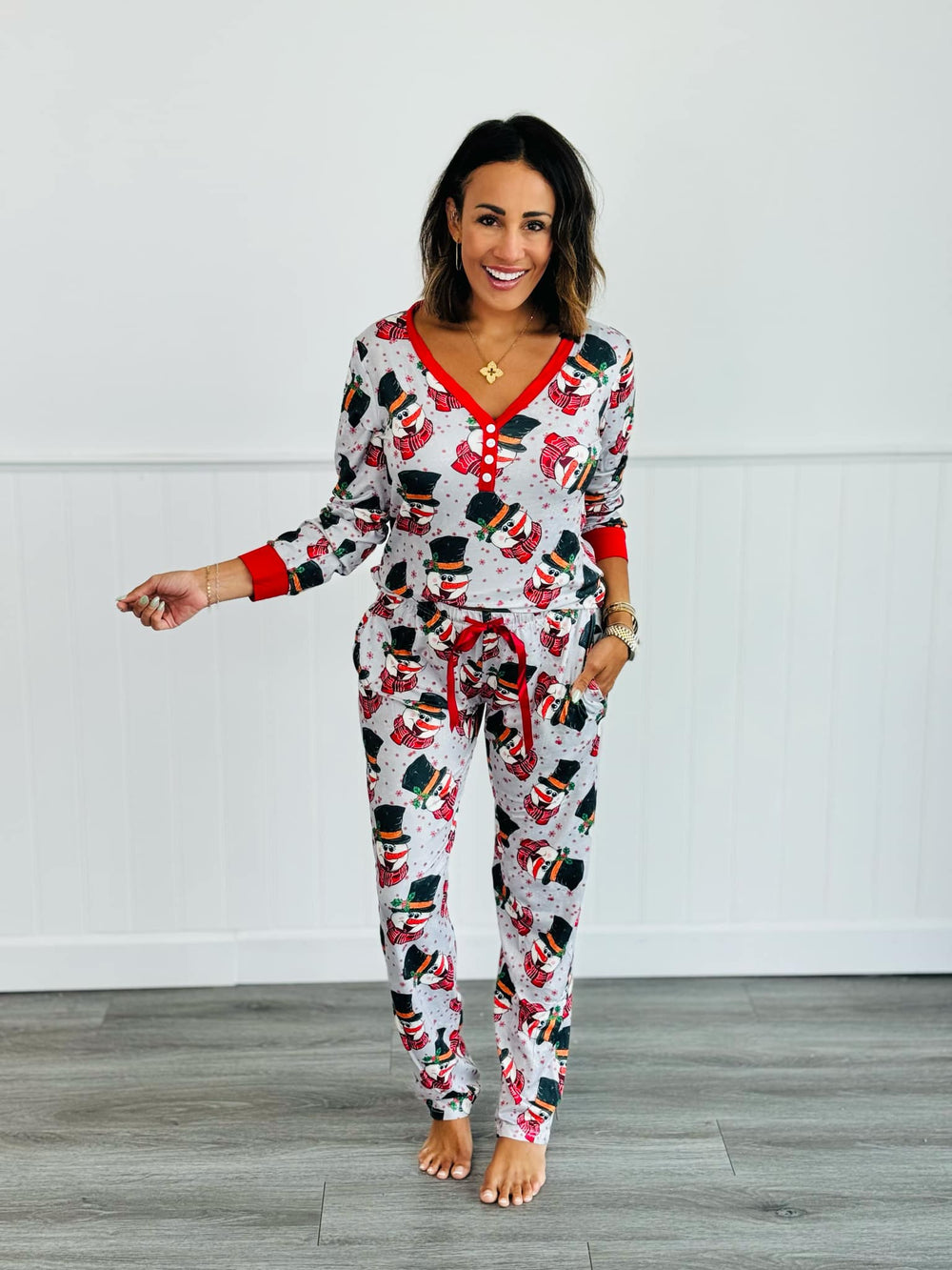 Womens - PREORDER: Matching Family Christmas Pajamas In Snowman