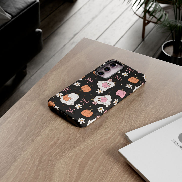 Cute Ghost Phone Case | Fall Aesthetic, Halloween Gift, Phone Accessories, Spooky Decor, Book Lover
