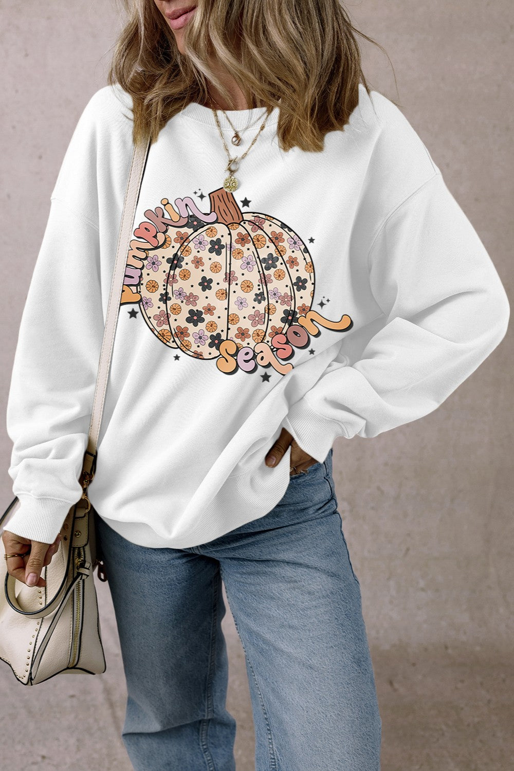 Pumpkin Season Graphic Long Sleeve Sweatshirt