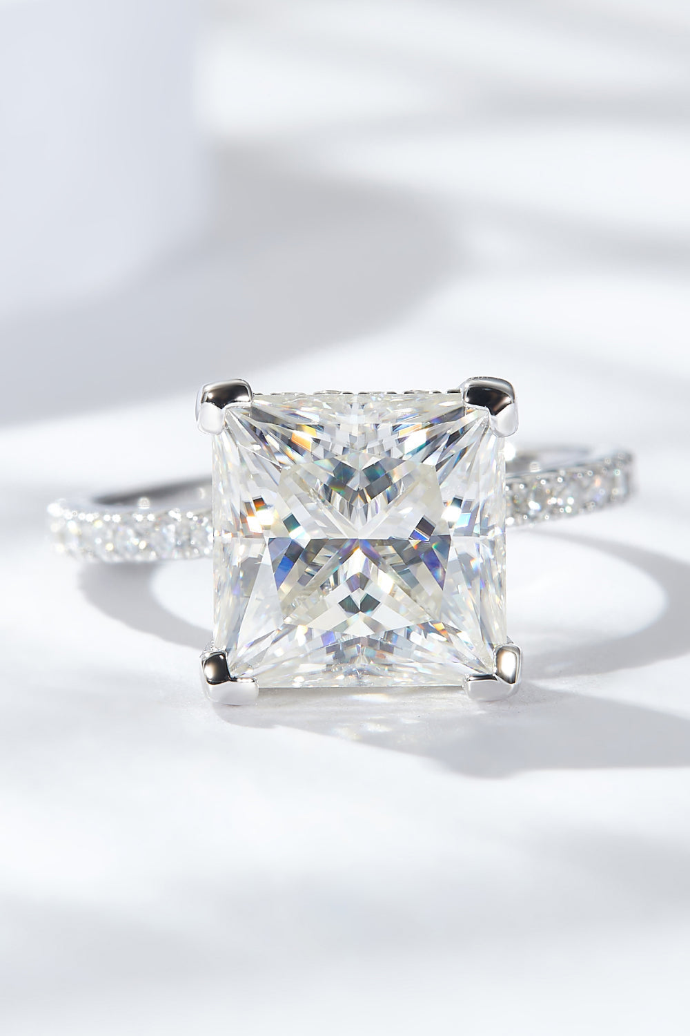 5.52 Carat Moissanite Side Stone Ring-Ever Joy