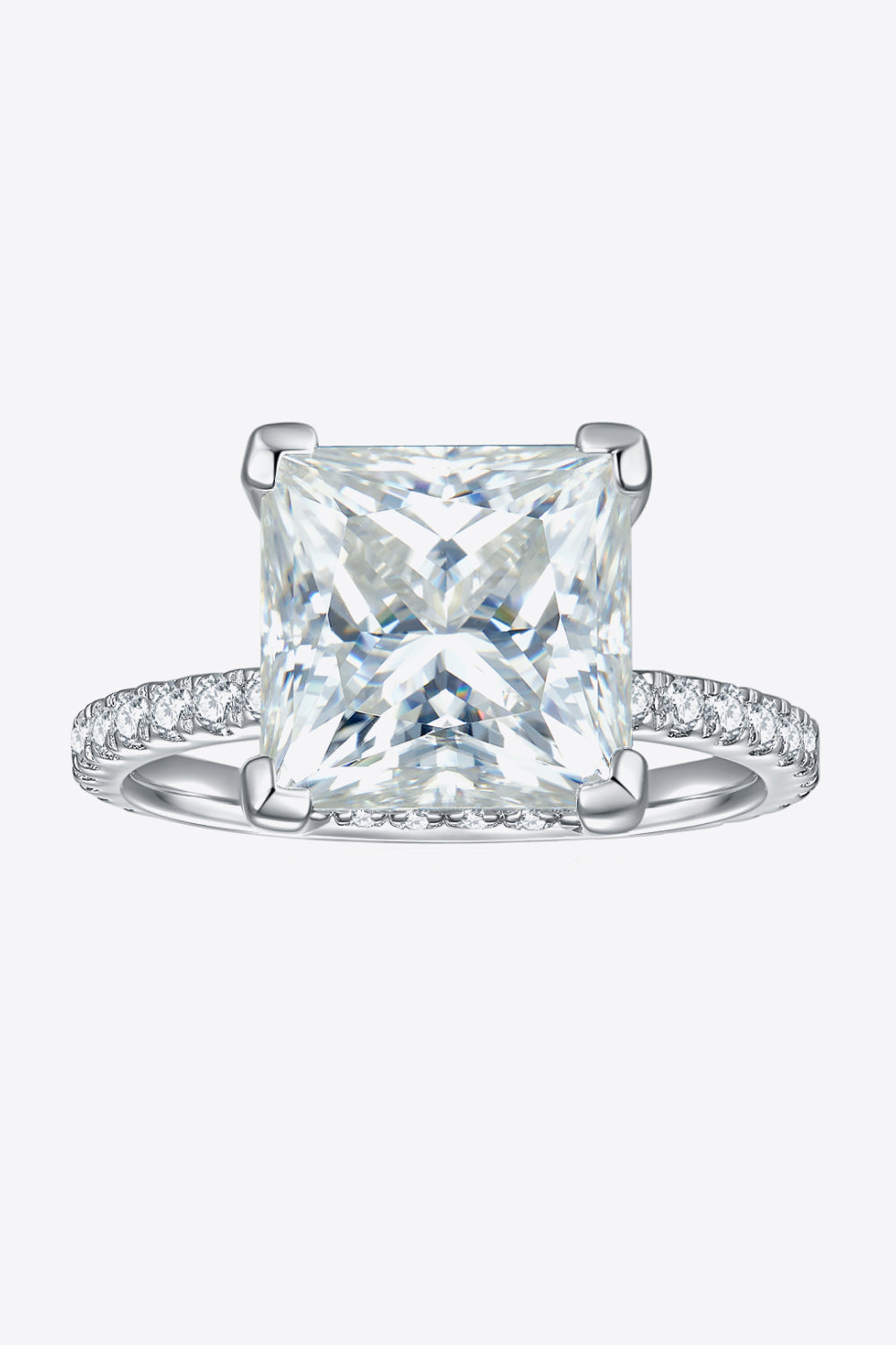 5.52 Carat Moissanite Side Stone Ring-Ever Joy