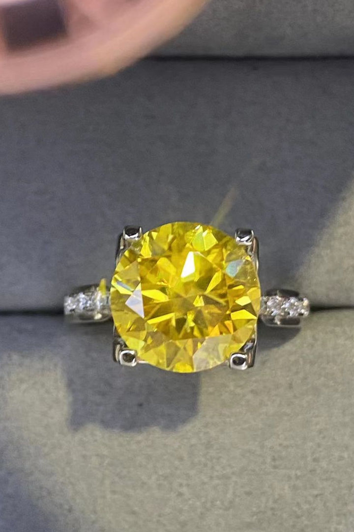 5 Carat Moissanite 925 Sterling Silver Ring in Banana Yellow-Ever Joy