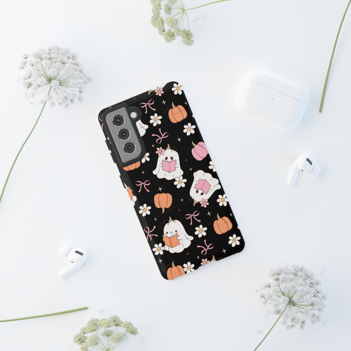 Cute Ghost Phone Case | Fall Aesthetic, Halloween Gift, Phone Accessories, Spooky Decor, Book Lover