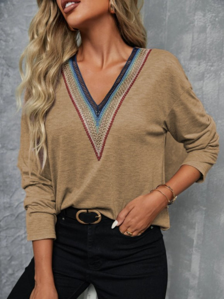 V-Neck Long Sleeve T-Shirt