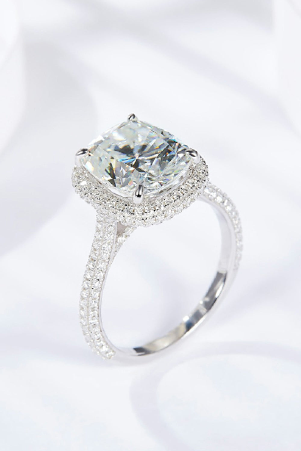 6 Carat Moissanite Halo Ring-Ever Joy