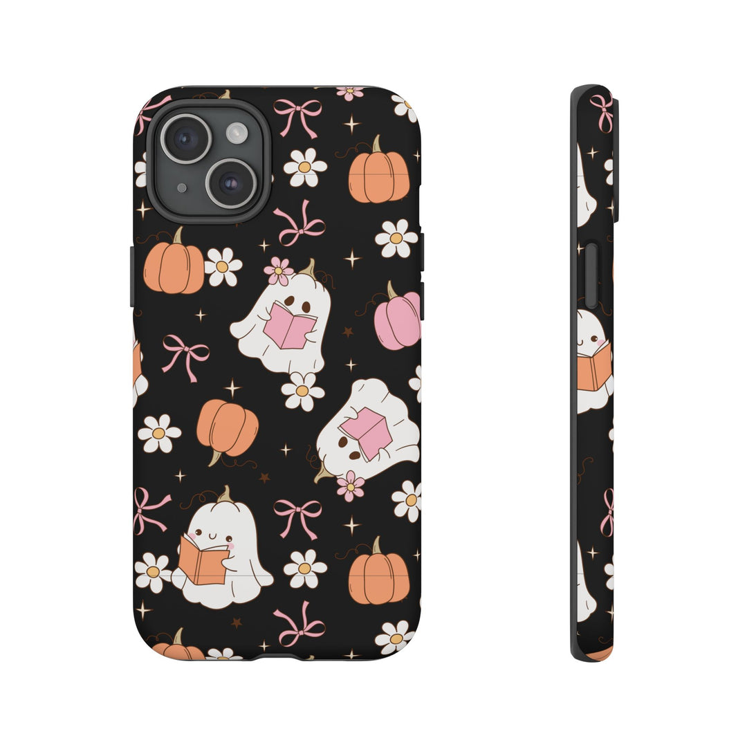 Cute Ghost Phone Case | Fall Aesthetic, Halloween Gift, Phone Accessories, Spooky Decor, Book Lover