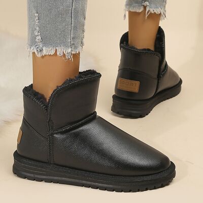 PU Leather Platform Thermal Boots