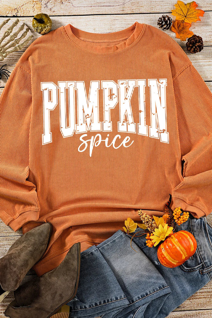 Pumpkin Spice Graphic Long Sleeve Sweatshirt