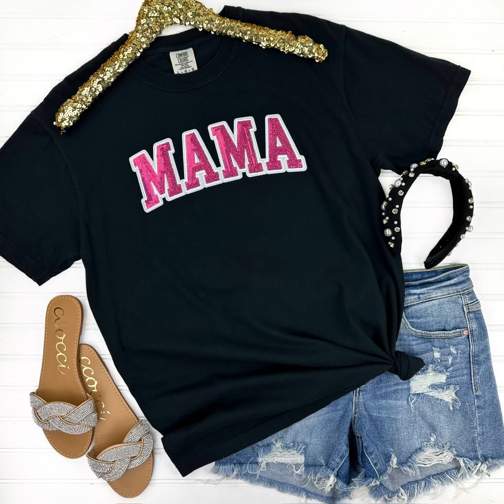 Womens - PREORDER: Mama Sequin Patch Tee