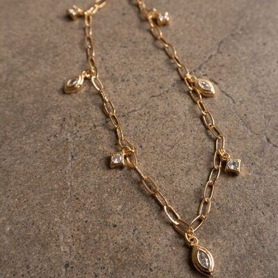 18K Gold-Plated Copper Inlaid Zircon Necklace-Ever Joy