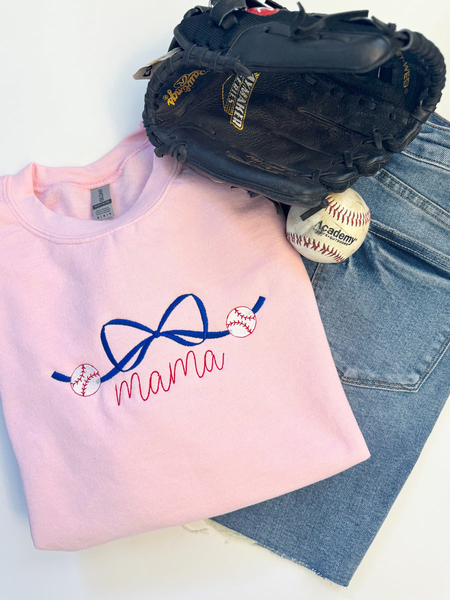 Baseball Bow Mama Sweatshirt