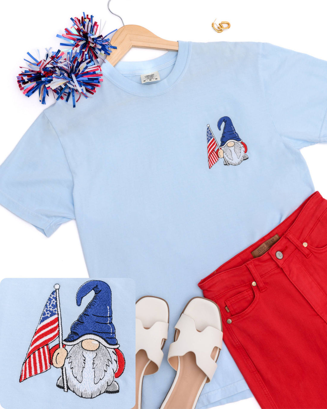 Womens - PREORDER: Embroidered American Gnome Tee