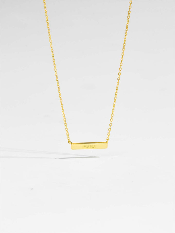 925 Sterling Silver "Mama" Bar Necklace