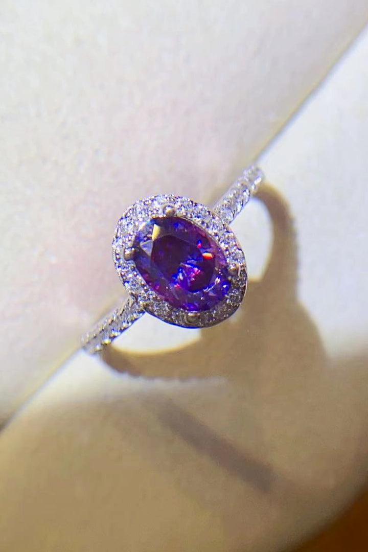 925 Sterling Silver 1 Carat Purple Moissanite Ring-Ever Joy
