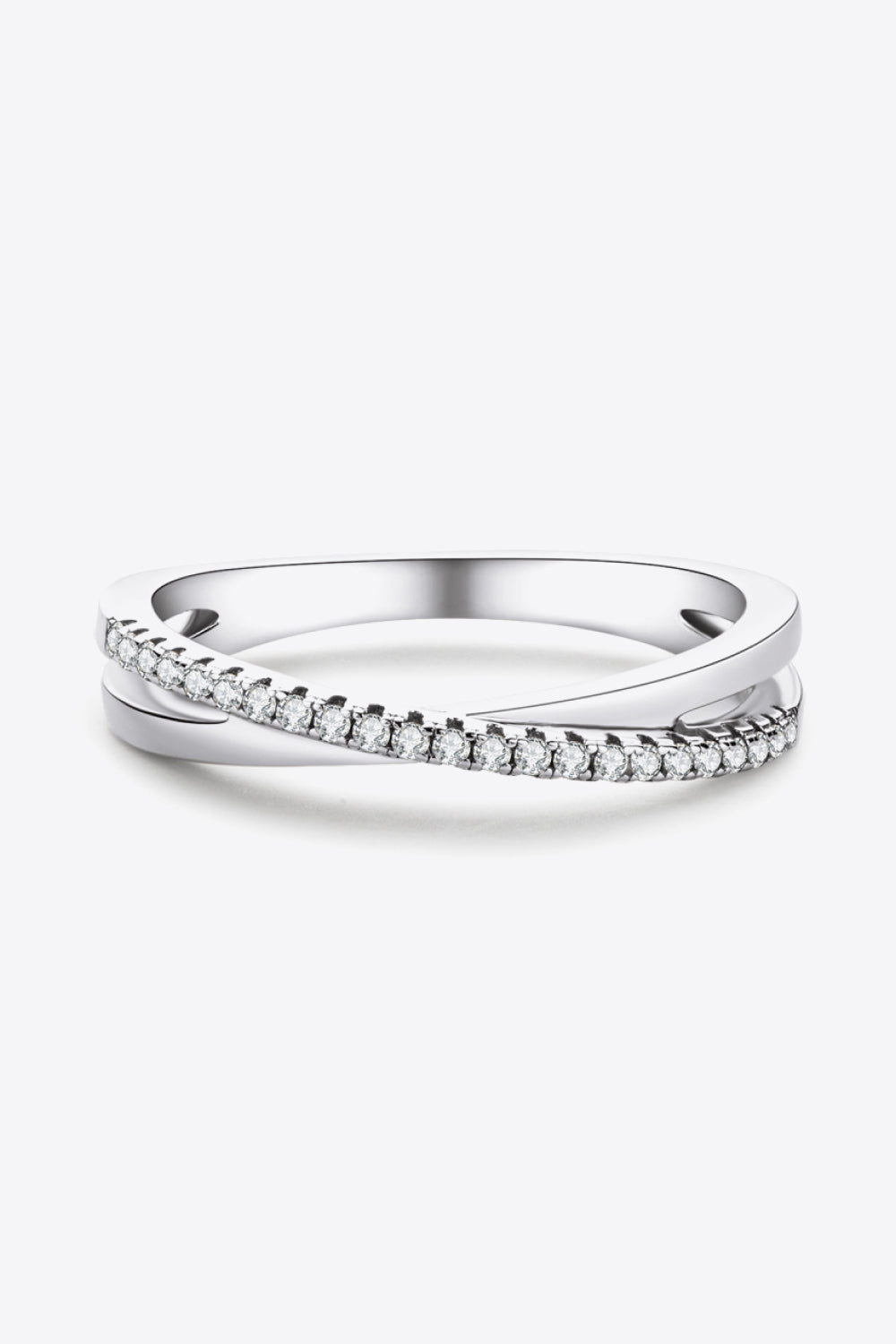 925 Sterling Silver Crisscross Moissanite Ring-Ever Joy