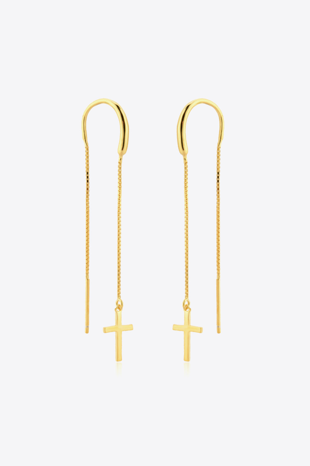 925 Sterling Silver Cross Threader Earrings-Ever Joy