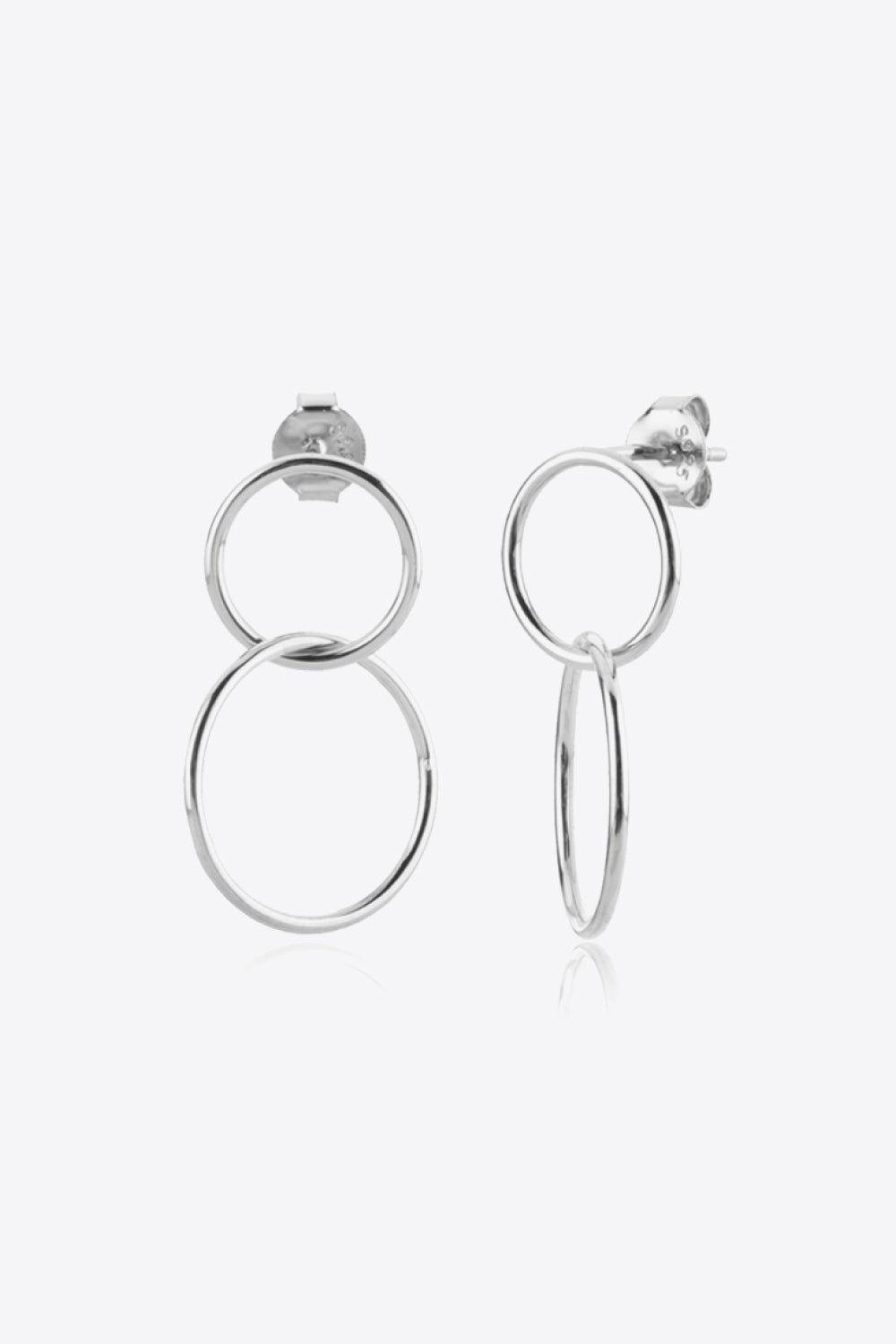 925 Sterling Silver Double Hoop Drop Earrings-Ever Joy