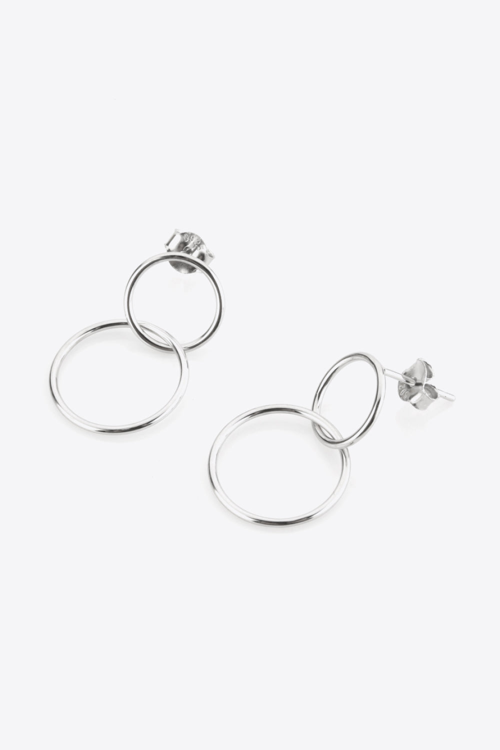 925 Sterling Silver Double Hoop Drop Earrings-Ever Joy