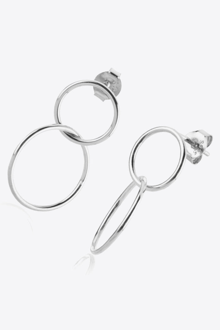 925 Sterling Silver Double Hoop Drop Earrings-Ever Joy