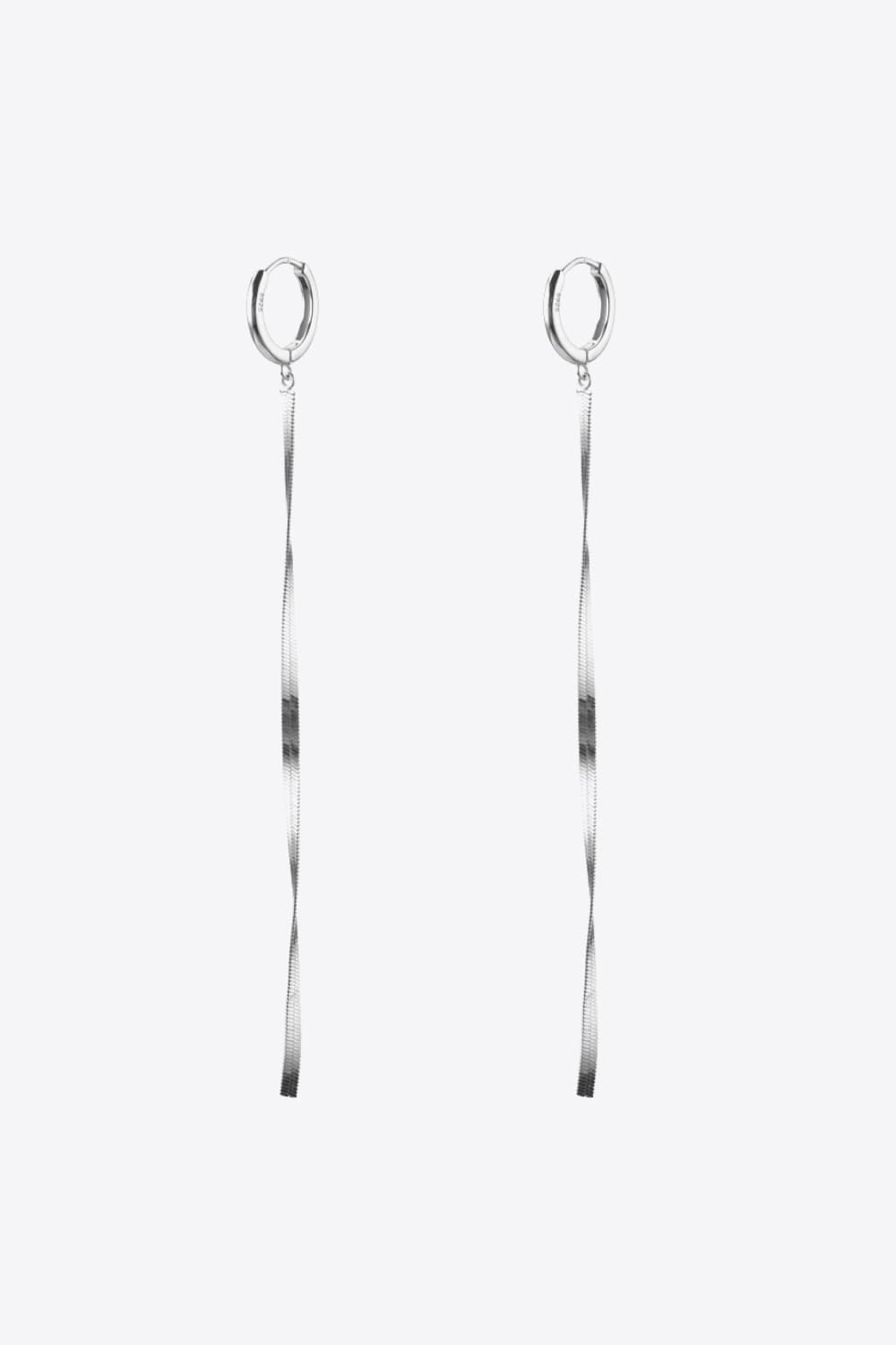 925 Sterling Silver Long Snake Chain Earrings-Ever Joy