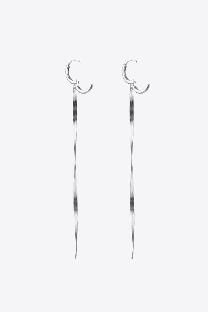 925 Sterling Silver Long Snake Chain Earrings-Ever Joy