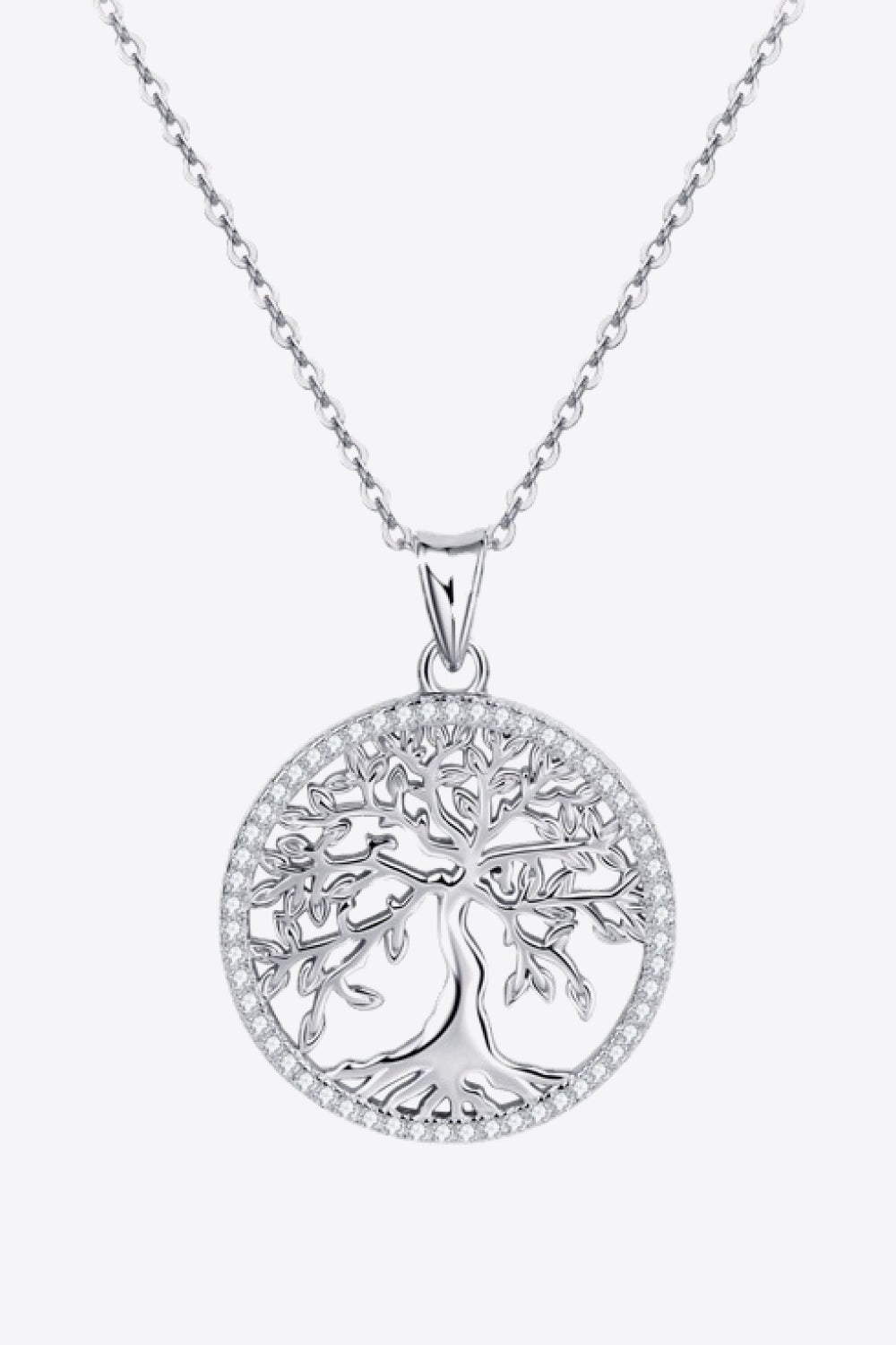 925 Sterling Silver Moissanite Tree Pendant Necklace-Ever Joy