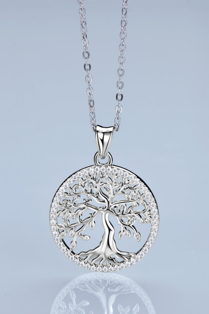 925 Sterling Silver Moissanite Tree Pendant Necklace-Ever Joy