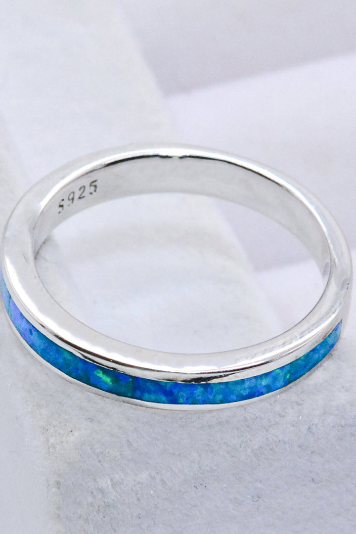 925 Sterling Silver Opal Ring in Sky Blue-Ever Joy