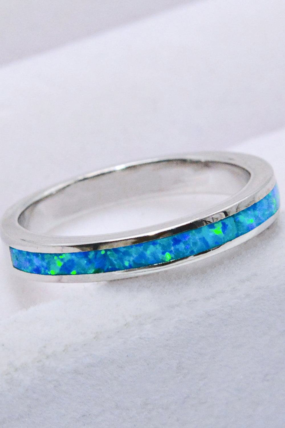 925 Sterling Silver Opal Ring in Sky Blue-Ever Joy