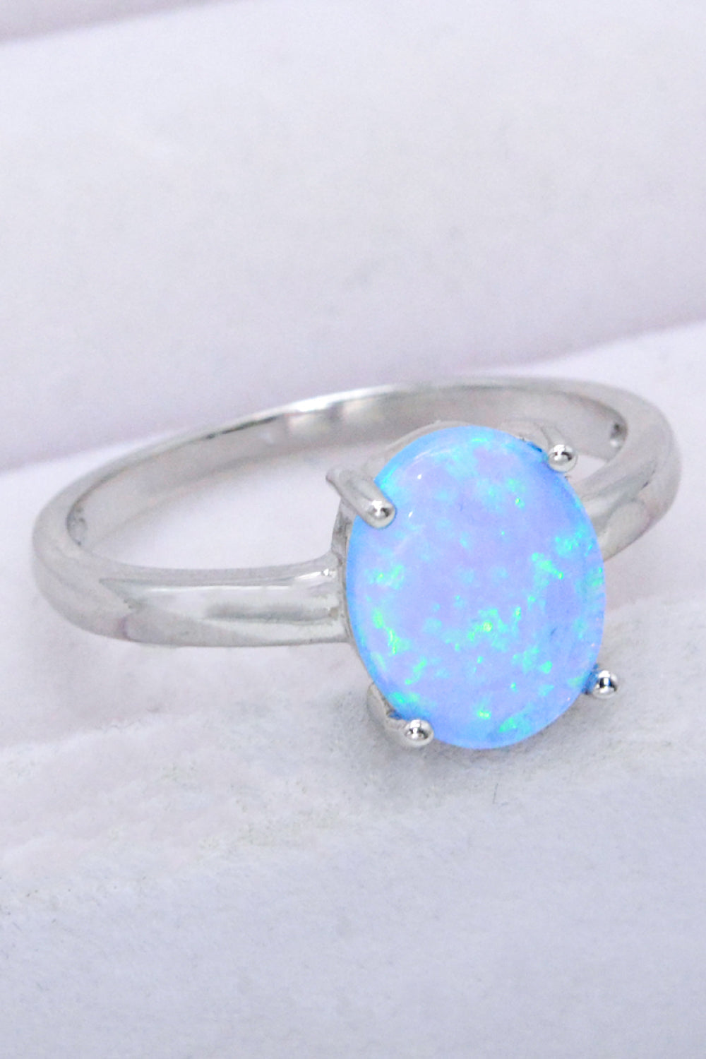 925 Sterling Silver Opal Solitaire Ring-Ever Joy