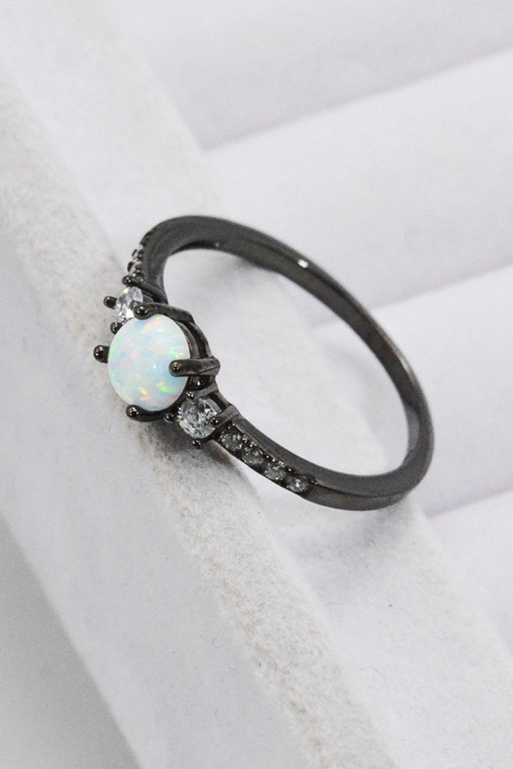 925 Sterling Silver Round Opal Ring-Ever Joy