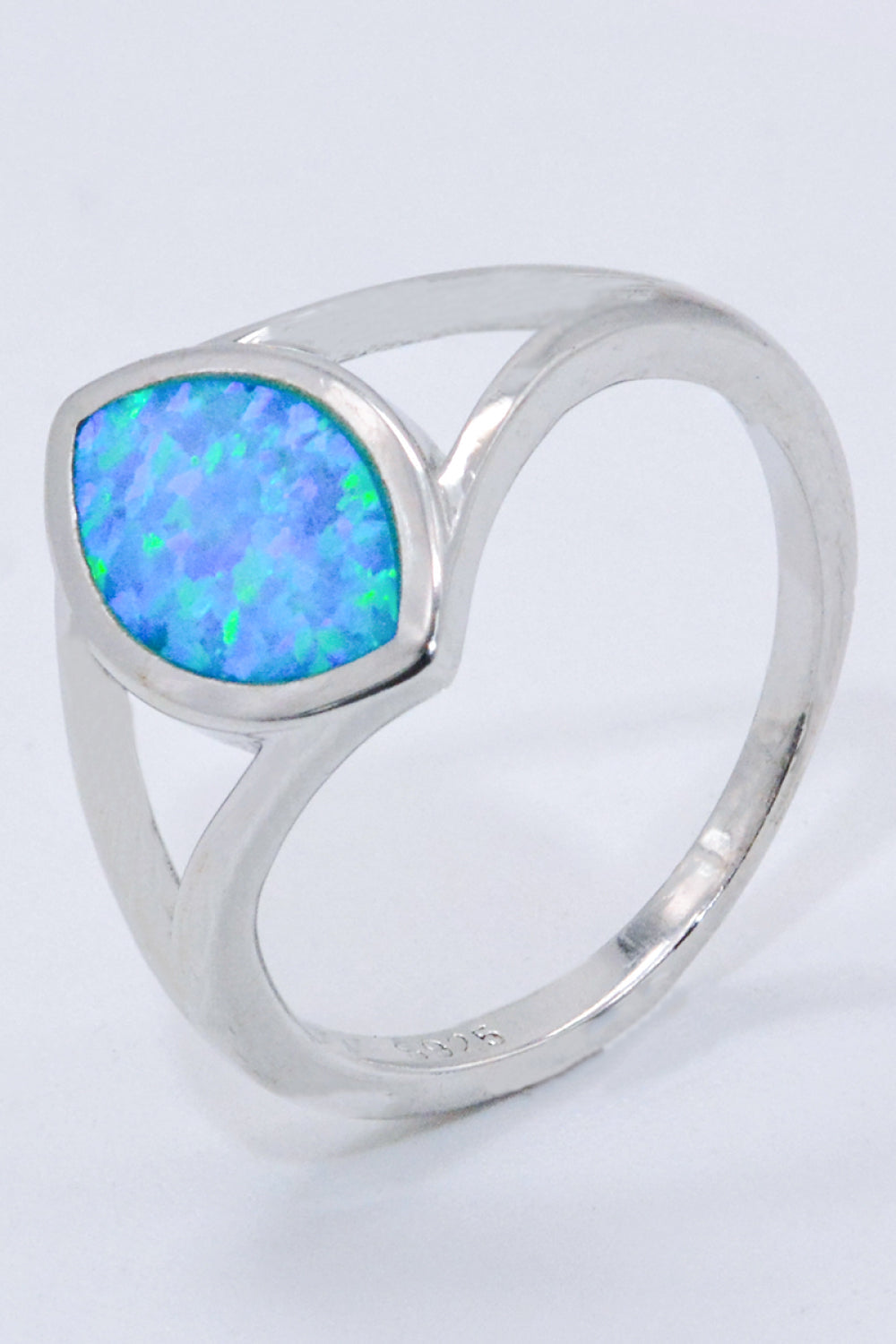 925 Sterling Silver Split Shank Opal Ring-Ever Joy