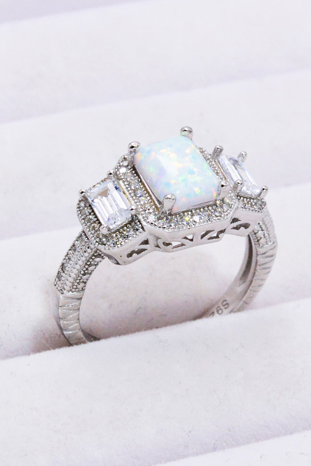 925 Sterling Silver Square Opal Ring-Ever Joy