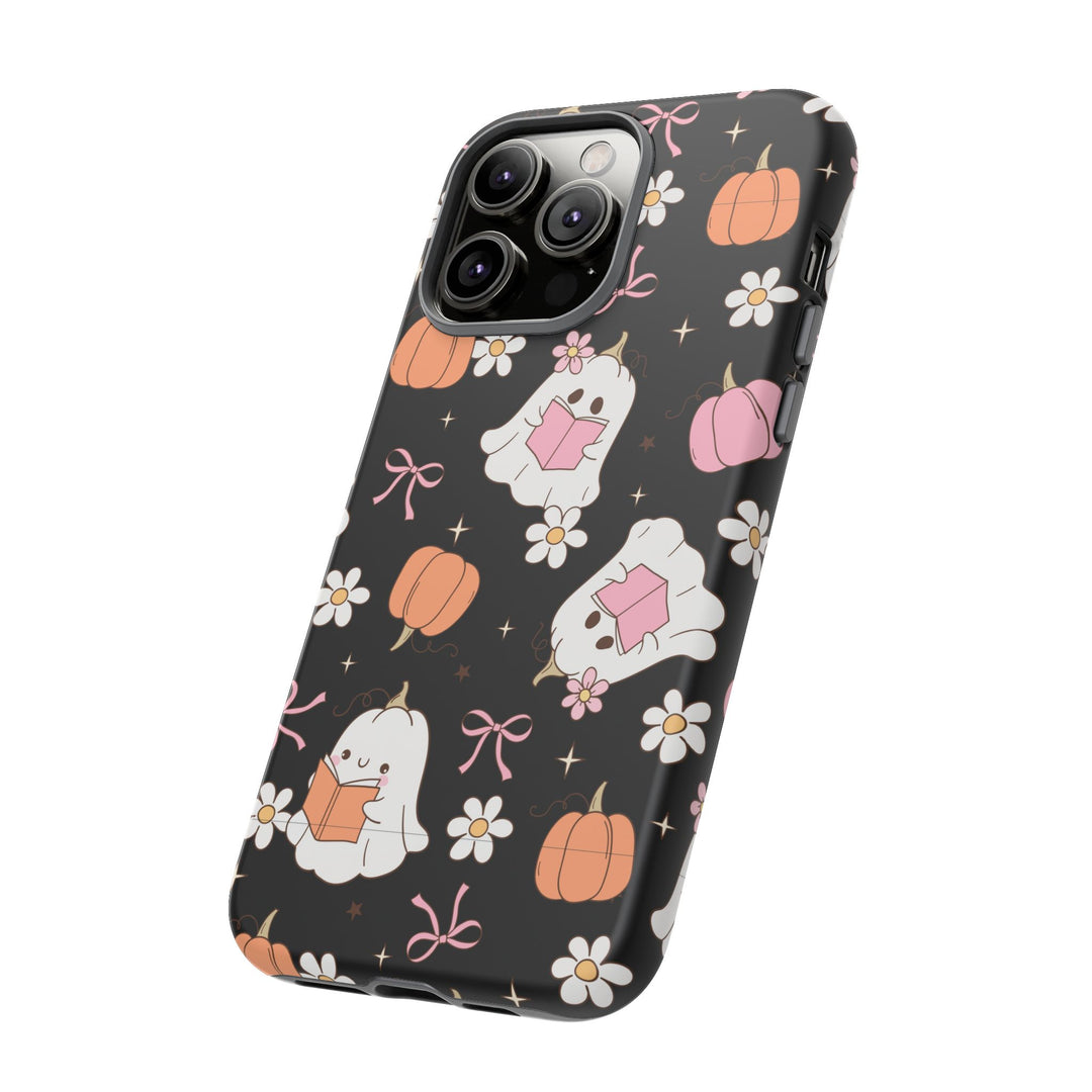 Cute Ghost Phone Case | Fall Aesthetic, Halloween Gift, Phone Accessories, Spooky Decor, Book Lover
