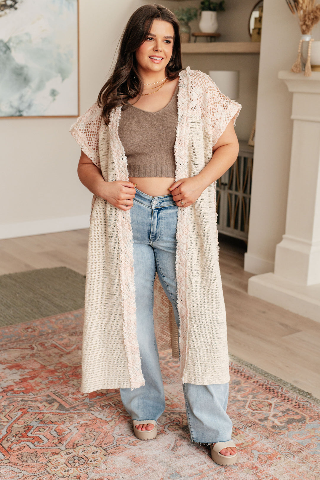 A Little Defiant Crochet Duster Kimono -5/2/2024-Ever Joy