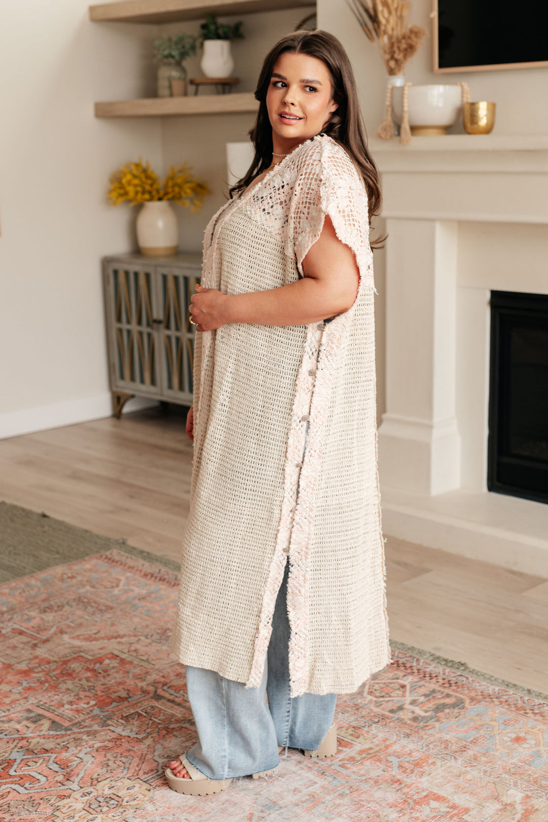 A Little Defiant Crochet Duster Kimono -5/2/2024-Ever Joy