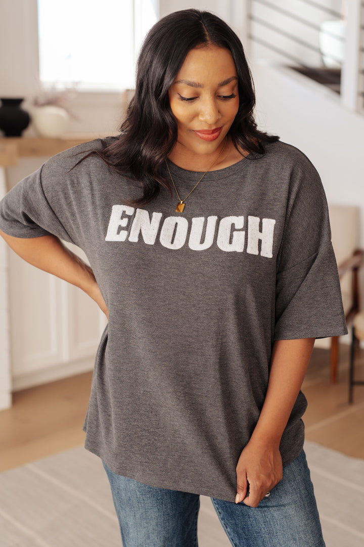 Always Enough Graphic Tee in Charcoal-Ever Joy