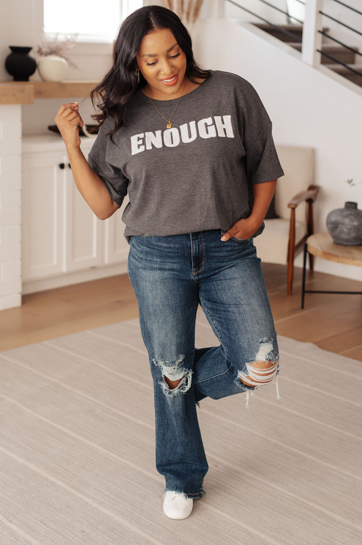 Always Enough Graphic Tee in Charcoal-Ever Joy