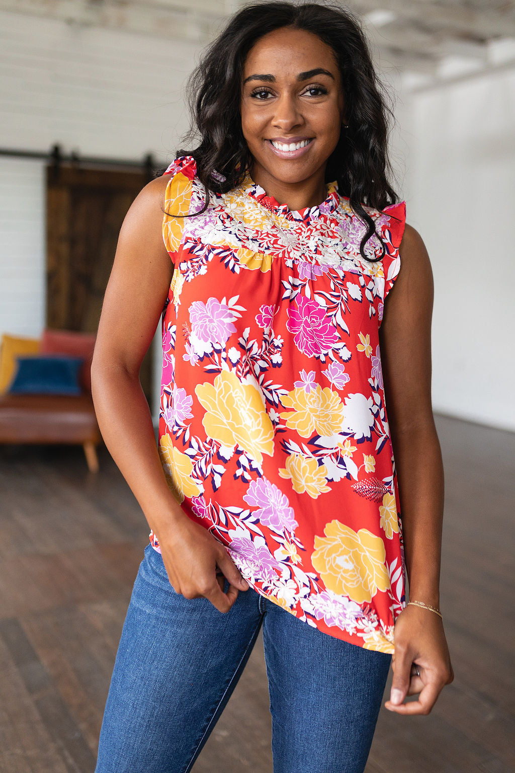 Among The Flowers Floral Top-Ever Joy