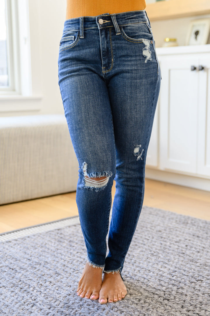 Womens - Annalise Slanted Raw Hem Skinny Jeans