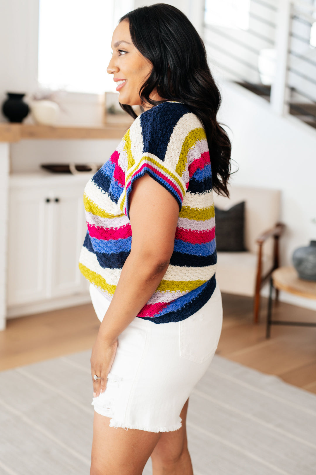 Another One V-Neck Striped Top-Ever Joy