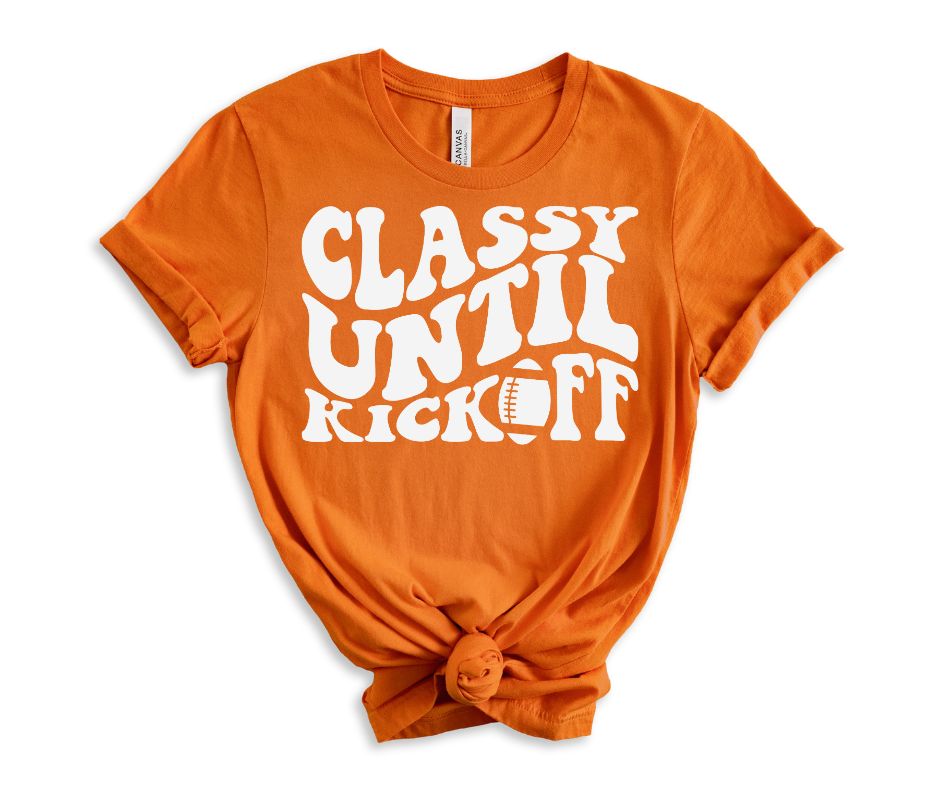 Womens - Classy Until Kickoff Graphic Tee In 10 Colors