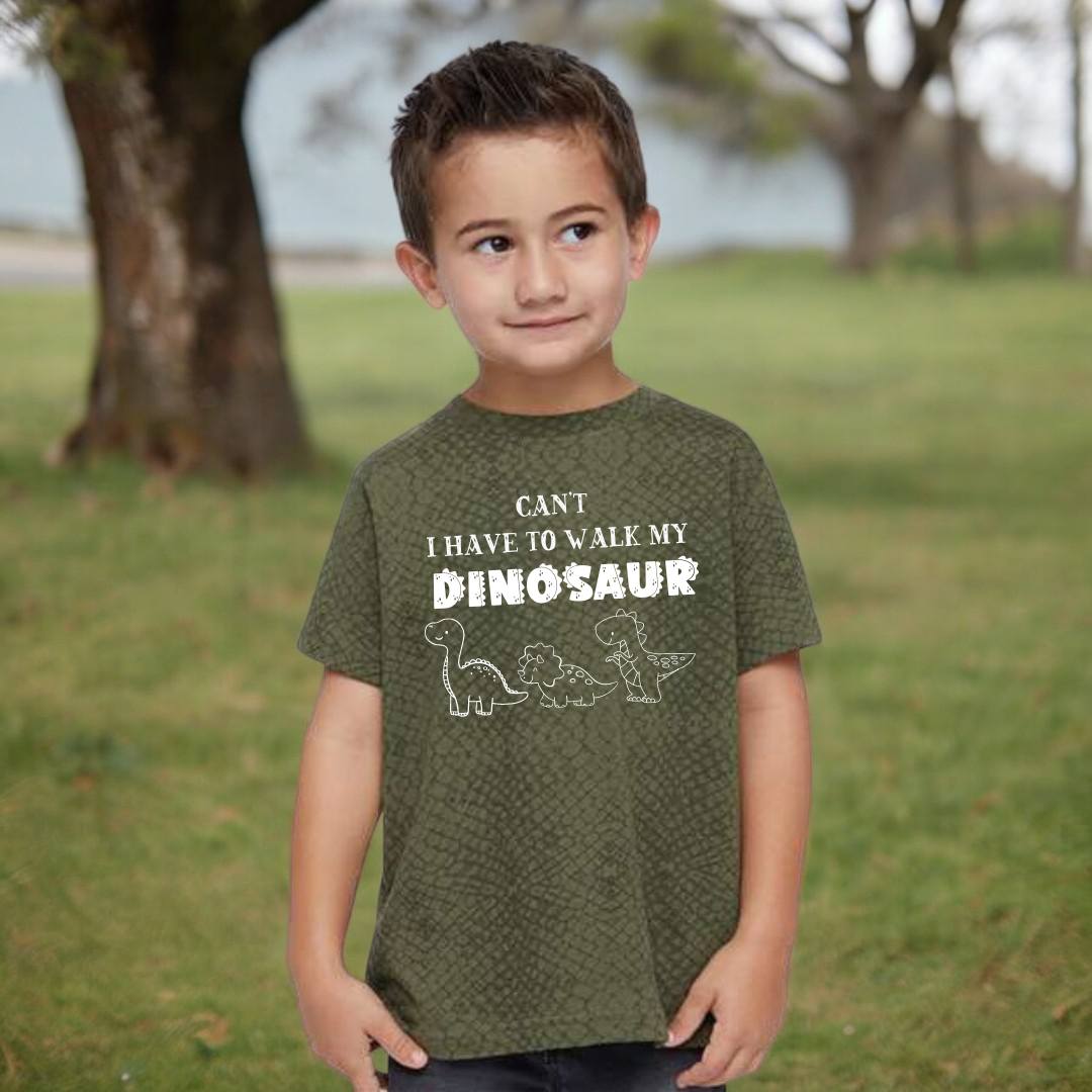 Youth Graphic Tee - Can't I Have To Walk My Dinosaur Youth & Toddler Tee