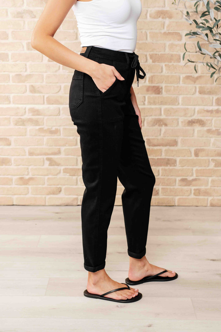 Athleisure - Carmen Double Cuff Joggers In Black